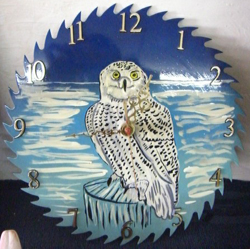 Owl Saw Blade Clock