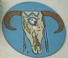 Painted Steer Head Saw Blade Clock