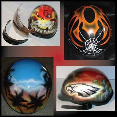 Airbrushed Motorcycle Helmets