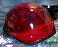 Red Candy Skull Airbrushed Motorcycle Helmet