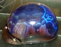 Route 66 Airbrushed Motorcycle Helmet