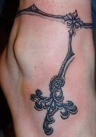 Ankle Thorn Cross Tattoo