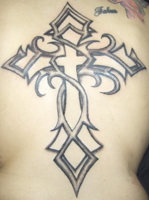 Large Cross Tribal Tattoo