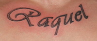 Raquel Lettering Tattoo