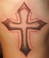 Red Line Cross Tattoo