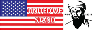 United We Stand Bin Ladden Shot Bumper Sticker