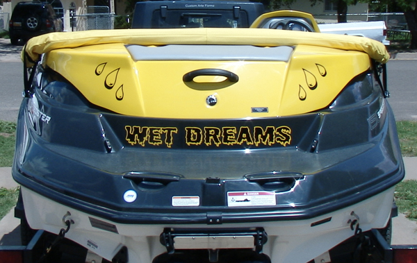 Wet Dreams Boat Vinyl Graphics