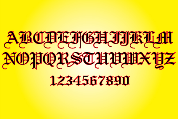ALL CAPITAL Old English Vinyl Lettering Decals