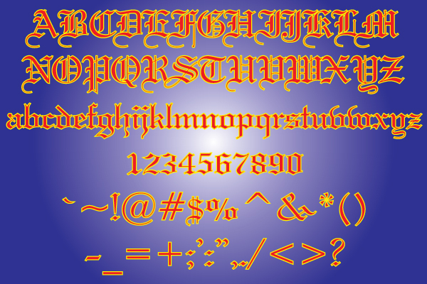 Outlined Old English Vinyl Lettering Decals