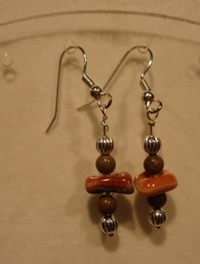 Red Abalone & Jasper Earrings