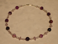 Purple Agate Amethyst & Pink Pearls