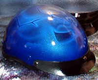 Blue Skull Airbrushed Motorcycle Helmet