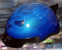 Blue Skull Airbrushed Motorcycle Helmet