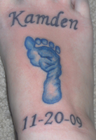 Kamden Footprint Tattoo