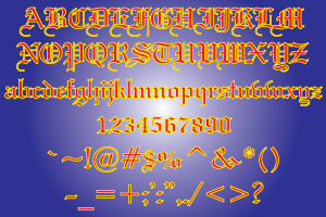 Outlined Old English Vinyl Lettering Decals